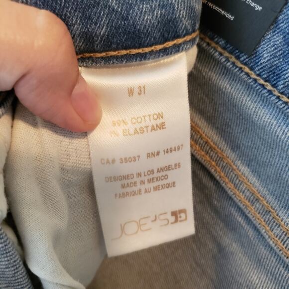 Joe's high-rise straight ankle raw hem button fly jeans size 31 NWT! - Picture 6 of 8
